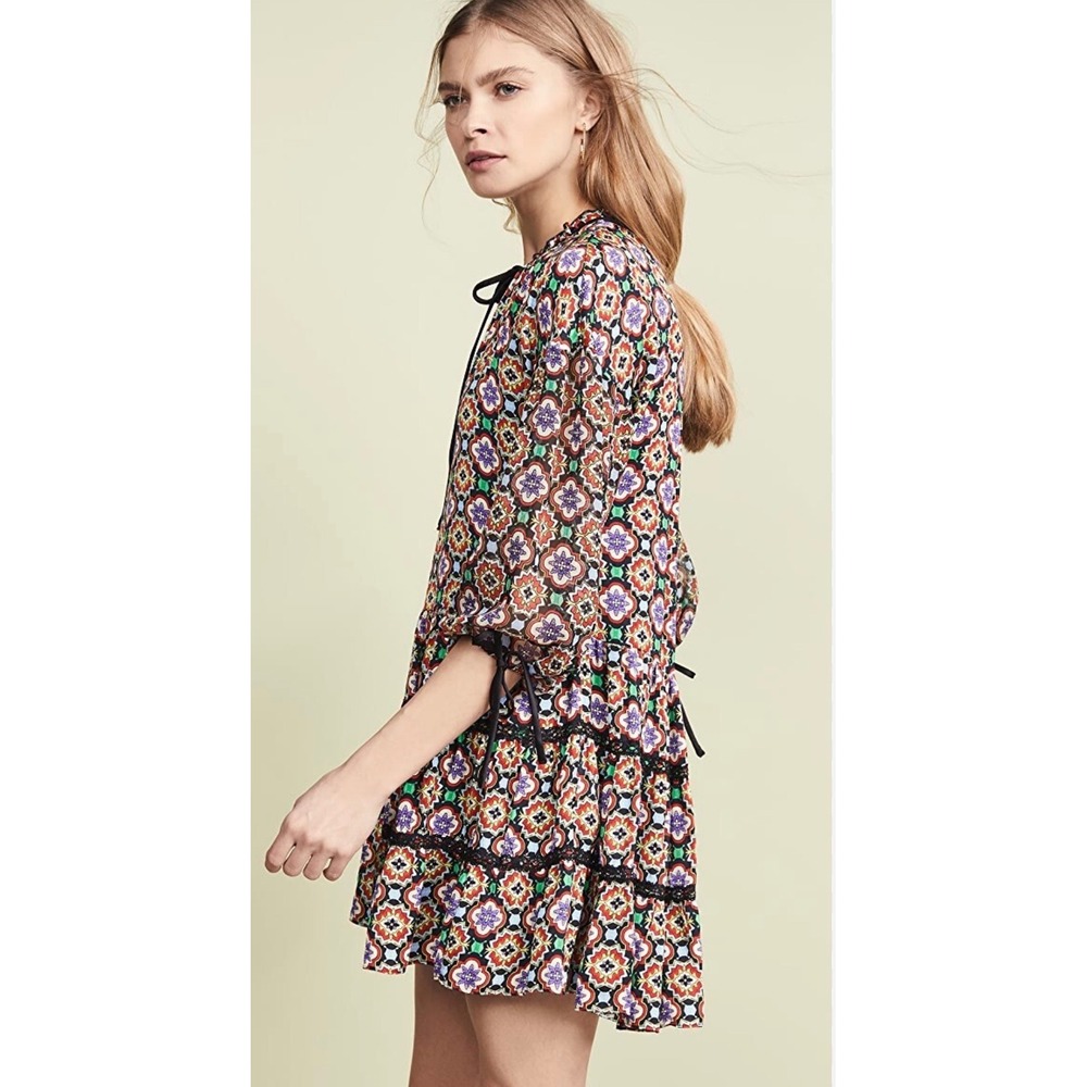 Alice + Olivia Multicolor Floral Print Mini Dress